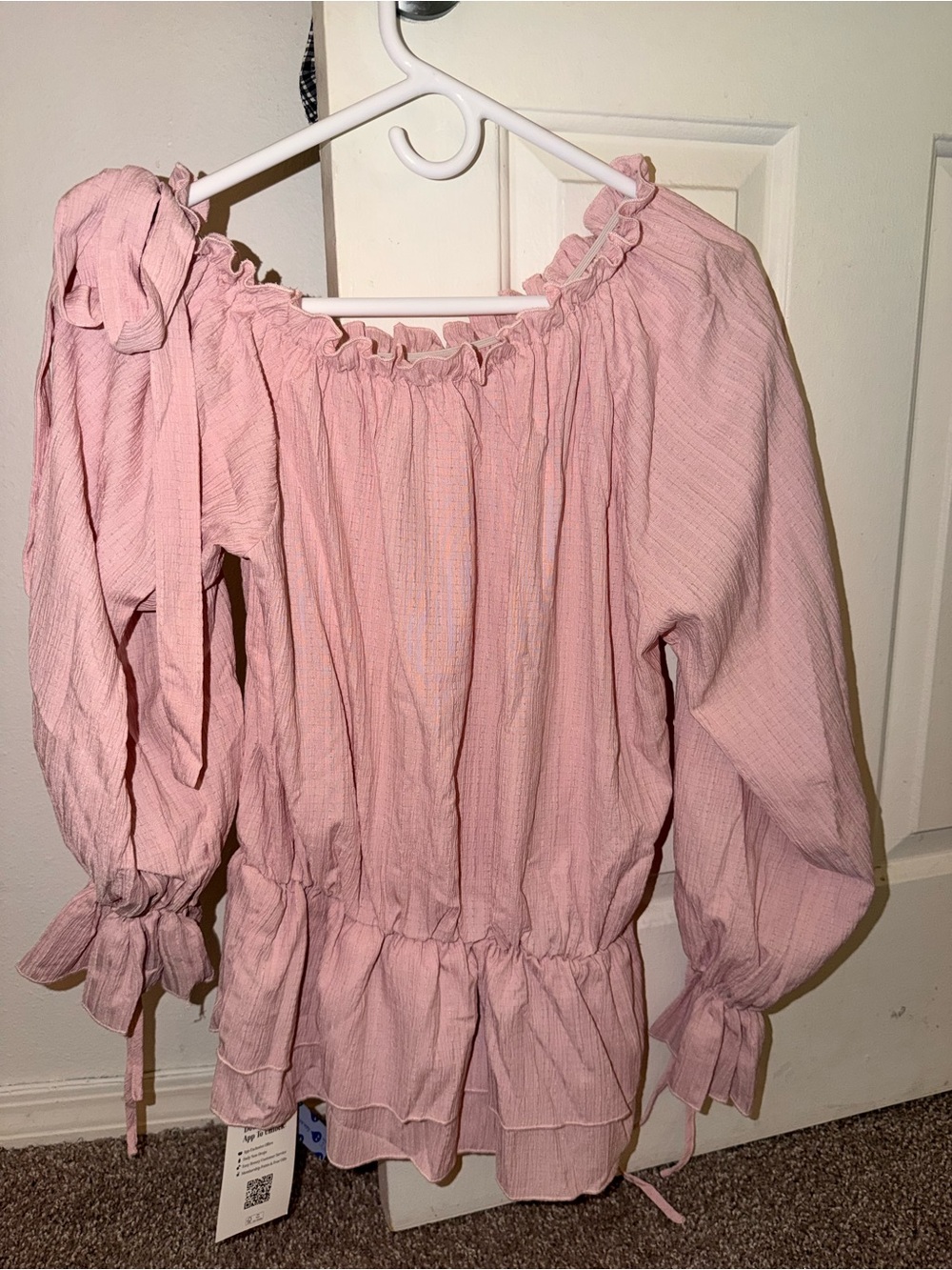 Cider Peasant Top with Ruffle Hem